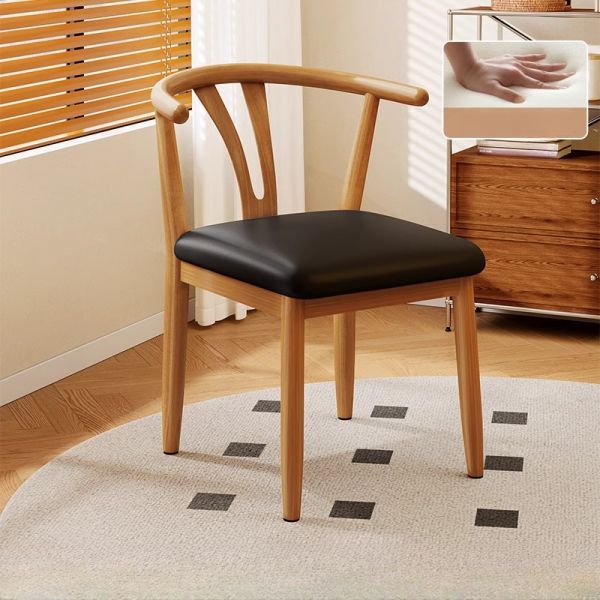 wood dining chair backrest close-up