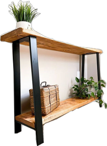 L32 Meadow: Live Edge Console Table, Hallway Console Table Handcrafted with Solid Wood