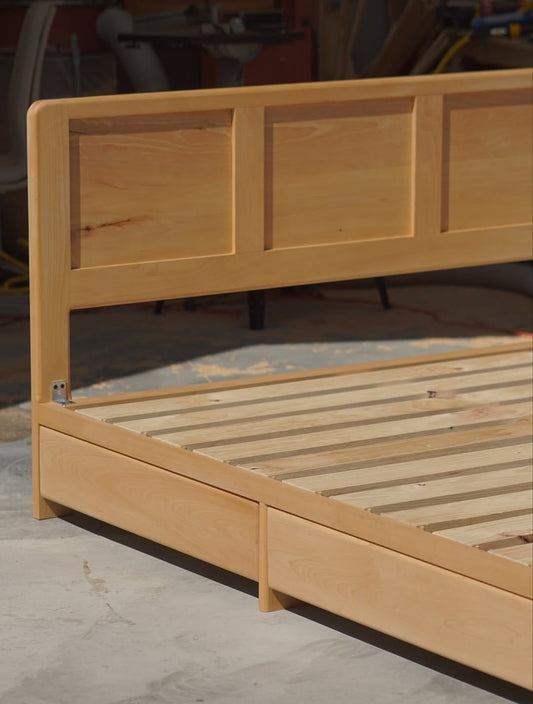 W126 Barkline: Solid Wood Bed