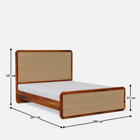 R37 Earth Loom : Handcrafted Rattan & Cane Bed