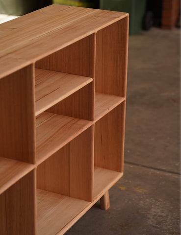 W129 ArborShelf: Modern Wood & Metal Bookshelf