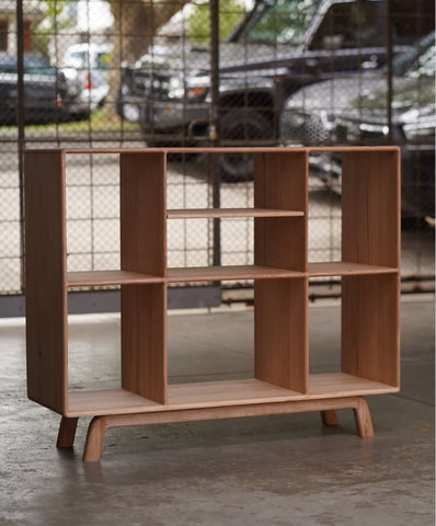 W129 ArborShelf: Modern Wood & Metal Bookshelf