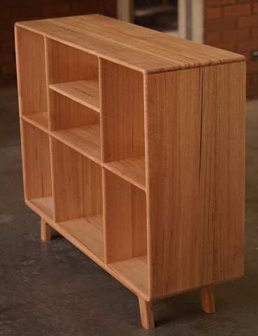 W129 ArborShelf: Modern Wood & Metal Bookshelf