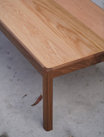 W135 Zento: Solid Wood Centre Table, Rustic Minimalist Living Room Furniture