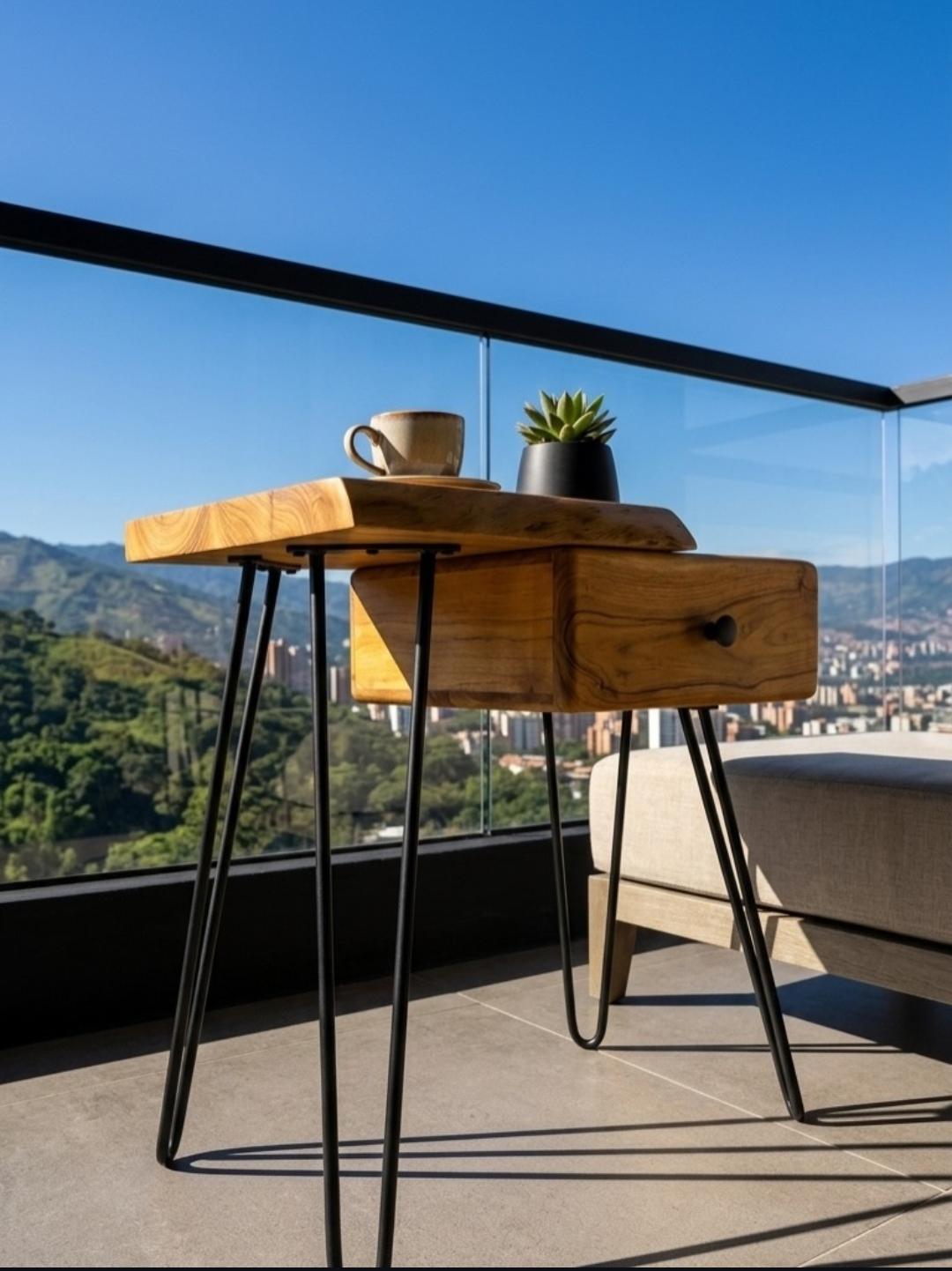 L45 Moss: Live Edge Side Table