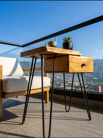 L45 Moss: Live Edge Side Table