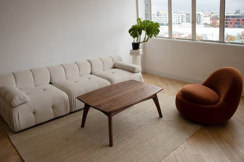 W20 Summerwood: Solid Wood Centre Table, Rustic Minimalist Living Room Furniture