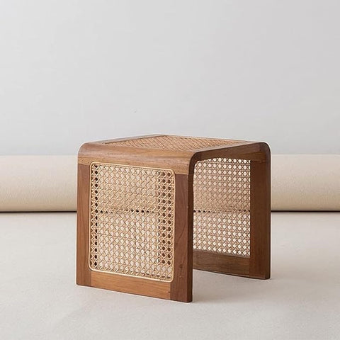 Rattan Wood Side Table