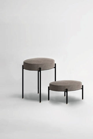 P33 Urban Plush: Upholstered Wooden Nesting Stool, Solid Wood Stool with Cushioned