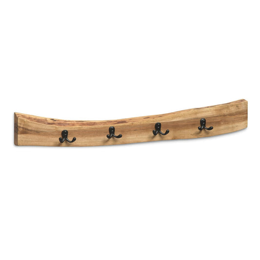L19 Hooked: LIVE Edge Hanging Plank,  Live Edge Coat Hanger