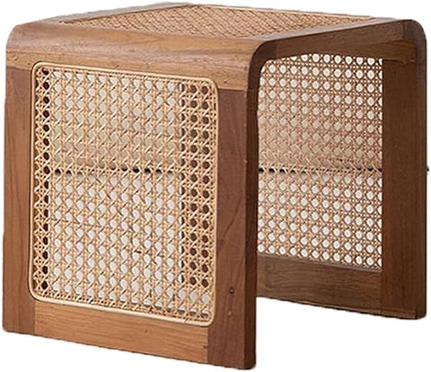 Rattan Wood Side Table