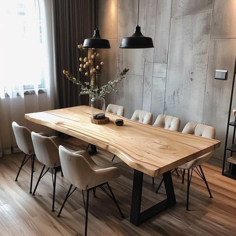 L03 Heartline: Rustic Wood Dining Table, Wooden Kitchen Table Top, Live Edge Farmhouse Table, Wooden Desk, Writing Desk, Computer Desk