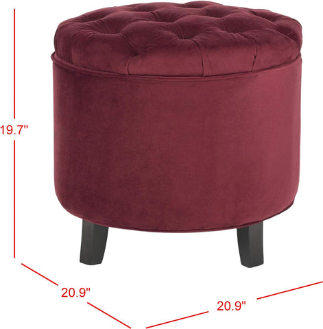 Red Velvet Color Round Stool