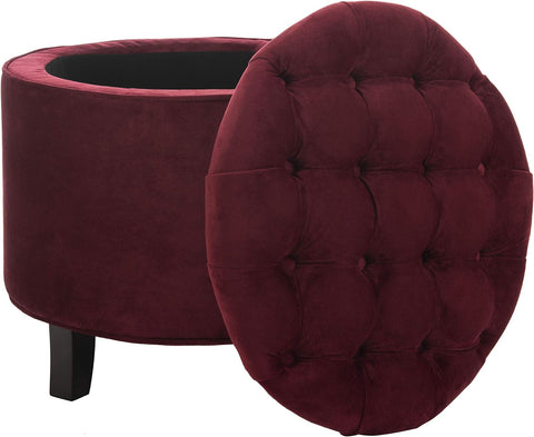 Red Velvet Color Round Stool