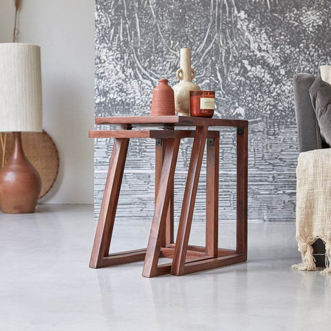 W105 Zen: Solid Wood Nesting Table