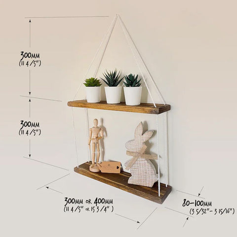 Hanging Rope and Wooden Shelves