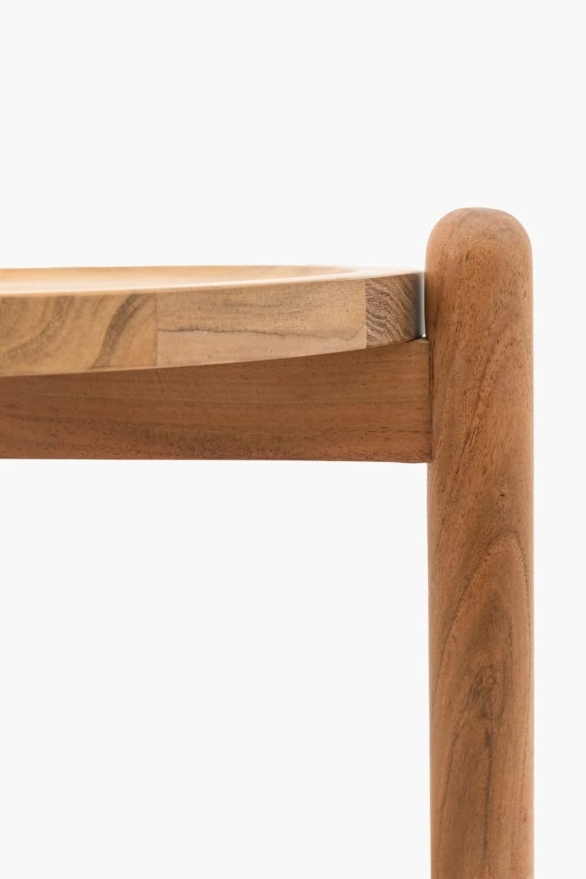 "Coastal rattan table styled in living room"