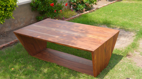 W23 Rosewood: Solid Wood Centre Table, Rustic Minimalist Living Room Furniture