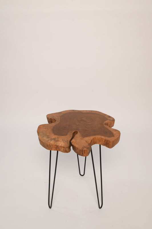 L13 GrainLine: Live Edge Coffee Table, Live Edge Side Table, End Table, Table with Hairpin Legs
