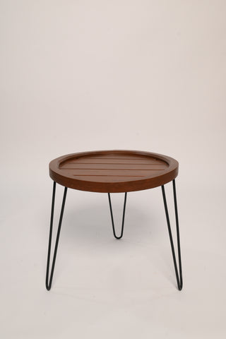 H08 Heritage: Solid Wood Nesting Tables with Metal Legs, Industrial Nesting Tables, Rustic Modern Nesting Tables, Wood & Metal Blend, Natural Wood Tops with Metal Frames