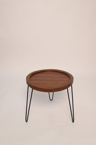 H08 Heritage: Solid Wood Nesting Tables with Metal Legs, Industrial Nesting Tables, Rustic Modern Nesting Tables, Wood & Metal Blend, Natural Wood Tops with Metal Frames