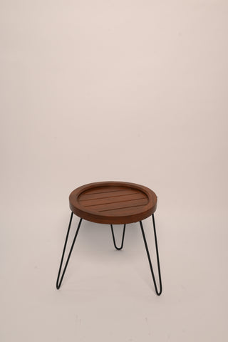 H08 Heritage: Solid Wood Nesting Tables with Metal Legs, Industrial Nesting Tables, Rustic Modern Nesting Tables, Wood & Metal Blend, Natural Wood Tops with Metal Frames