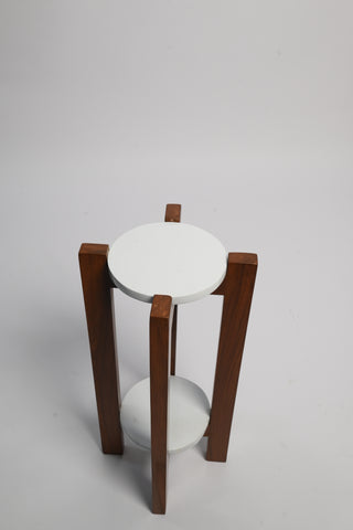 W06 Oakdale: Wood Wood Side Planter Stand, Multifunctional Wooden Planter Table, Indoor Plant Stand, Stylish Indoor Planter Stand, Handcrafted Wooden Side Table with Planter Compartment