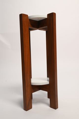 W06 Oakdale: Wood Wood Side Planter Stand, Multifunctional Wooden Planter Table, Indoor Plant Stand, Stylish Indoor Planter Stand, Handcrafted Wooden Side Table with Planter Compartment