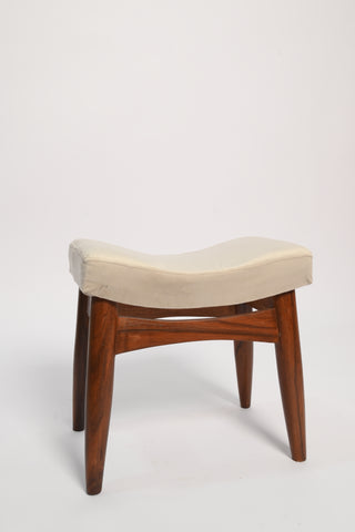 P04 Vanity: Upholstered Wooden Stool, Solid Wood Stool with Cushioned Top Poshish Handcrafted Comfort for Any Room, Functional & Stylish Seating
