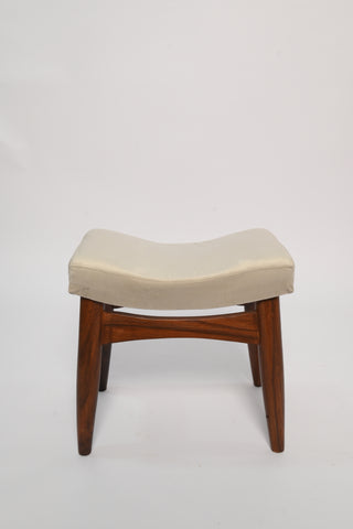 P04 Vanity: Upholstered Wooden Stool, Solid Wood Stool with Cushioned Top Poshish Handcrafted Comfort for Any Room, Functional & Stylish Seating