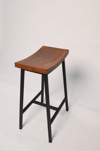 H25 Delicia: Counter Stool (Pair), Industrial Counter Height Stools, Wood & Metal Counter Stools (Set of 2), Rustic Bar Stools – Pack of Two