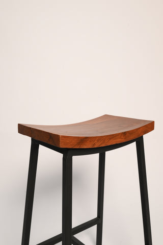 H25 Delicia: Counter Stool (Pair), Industrial Counter Height Stools, Wood & Metal Counter Stools (Set of 2), Rustic Bar Stools – Pack of Two