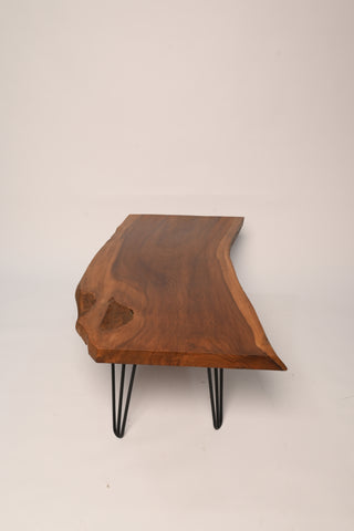 L15 WoodLine: Live Edge Rustic Center Table, Farmhouse Table with Metal Leg, Unique Coffee Tables