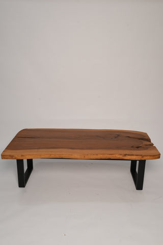 L12 NatureLine: Live Edge Rustic Center Table, Farmhouse Table with Metal Leg, Unique Coffee Tables, Rustic Root Wood Coffee Table