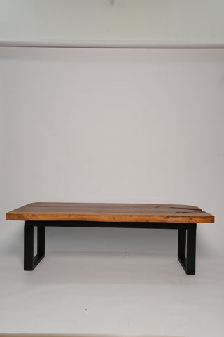 L12 NatureLine: Live Edge Rustic Center Table, Farmhouse Table with Metal Leg, Unique Coffee Tables, Rustic Root Wood Coffee Table