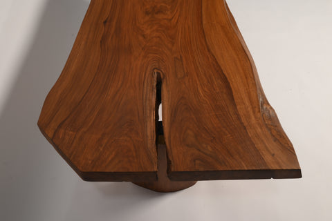 L12 NatureLine: Live Edge Rustic Center Table, Farmhouse Table with Metal Leg, Unique Coffee Tables, Rustic Root Wood Coffee Table