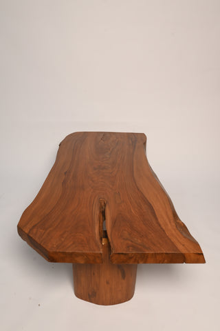 L12 NatureLine: Live Edge Rustic Center Table, Farmhouse Table with Metal Leg, Unique Coffee Tables, Rustic Root Wood Coffee Table