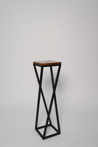 H49 Geometric: Modern Plant Stand, Storage End Table, Minimalist & Versatile, Elevate Your Greenery in Style