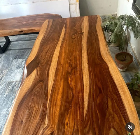 Dining table styled in dining room setting