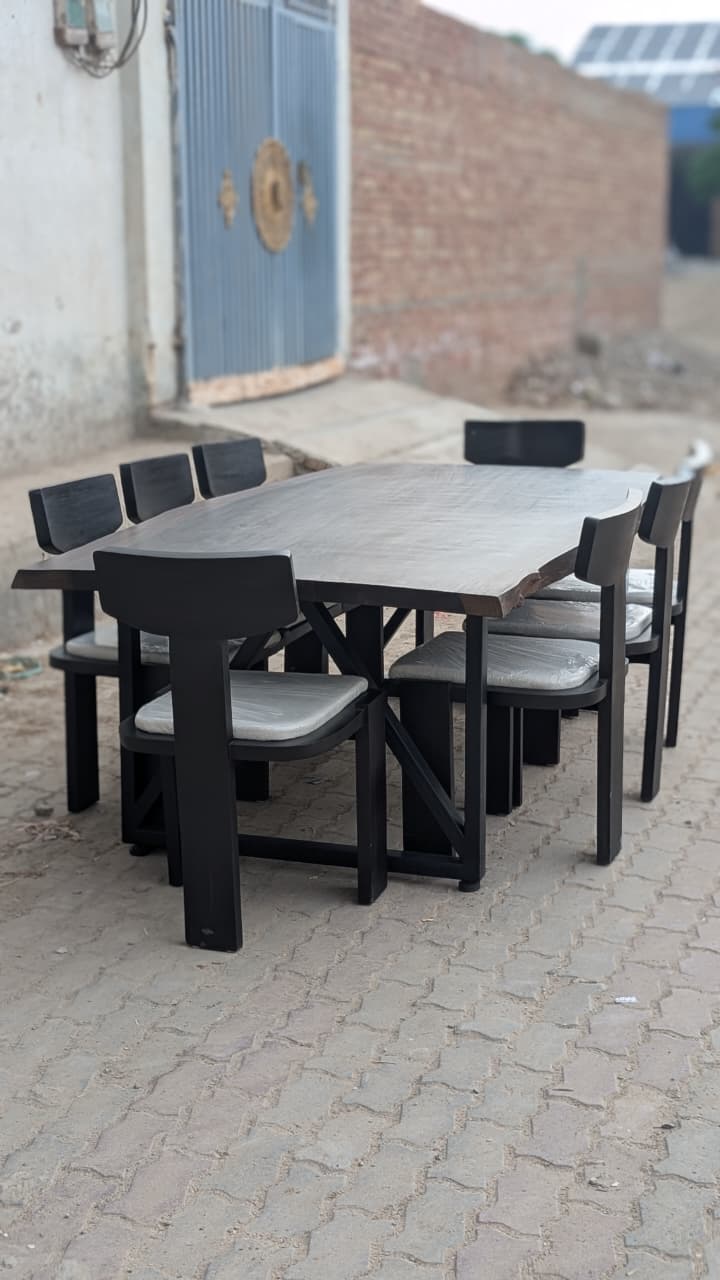 Dining table styled in dining room setting