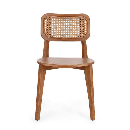 Front view of Kora Bamboo chair showing ergonomic seat and backrest