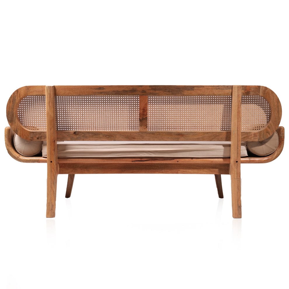 	Full-length view of R35 Neer Weave bench showing 64-inch length