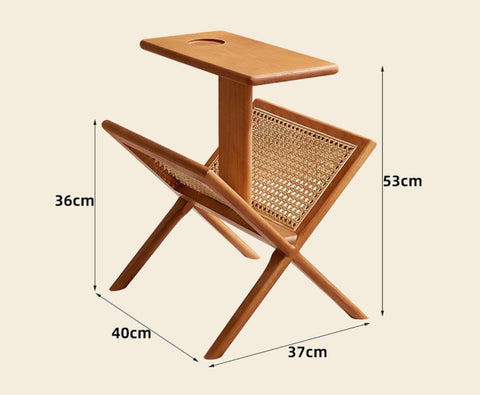 Handcrafted Prestige rattan table in glossy finish, Rural Gallery Pakistan