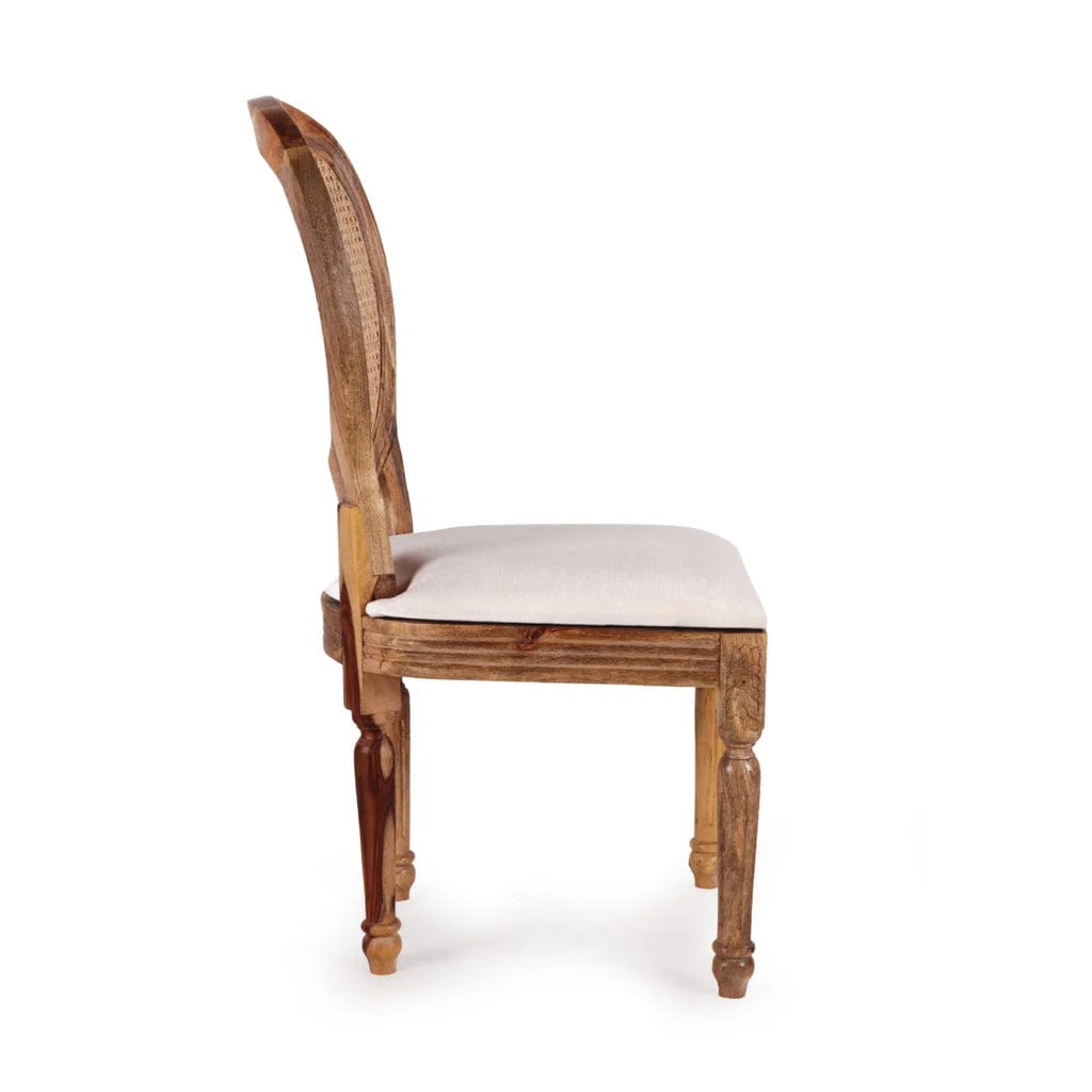 Handcrafted Sheesham wood rattan dining chair