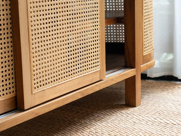 Handcrafted cane work TV cabinet by The Rural Gallery