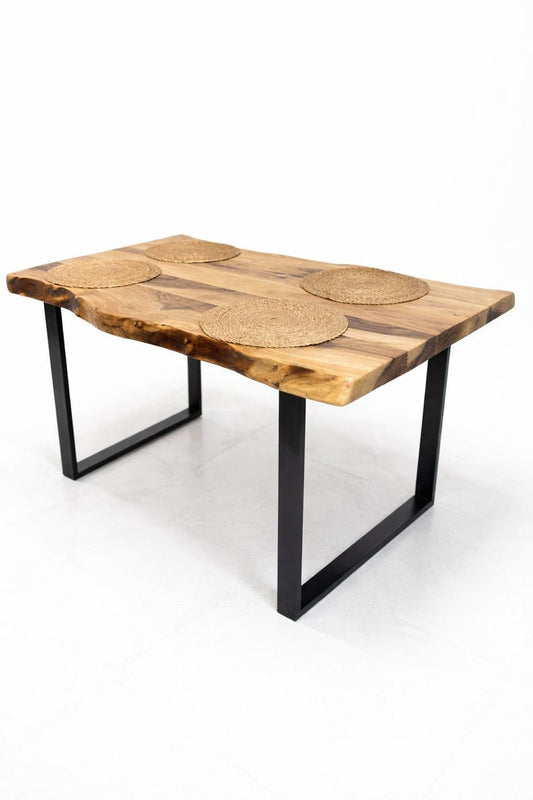 Heartline dining table natural wood grain close-up