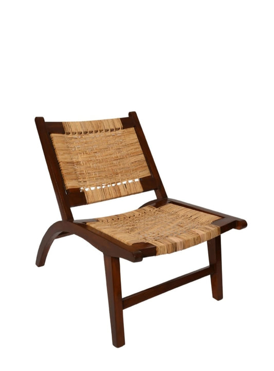 "Legacy rattan comfort chair with wood frame and cane weave"