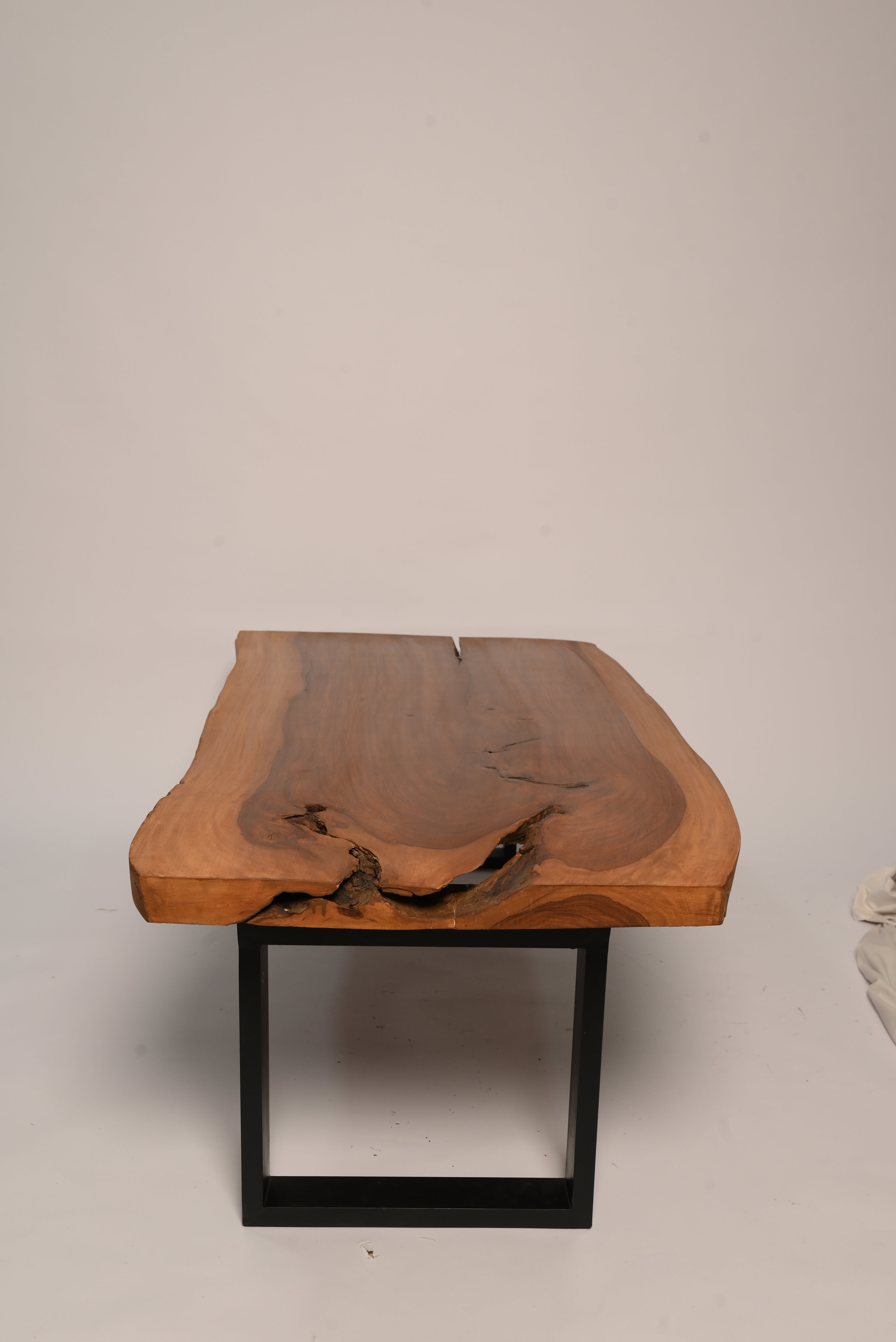 Live edge center table styled in a living room
