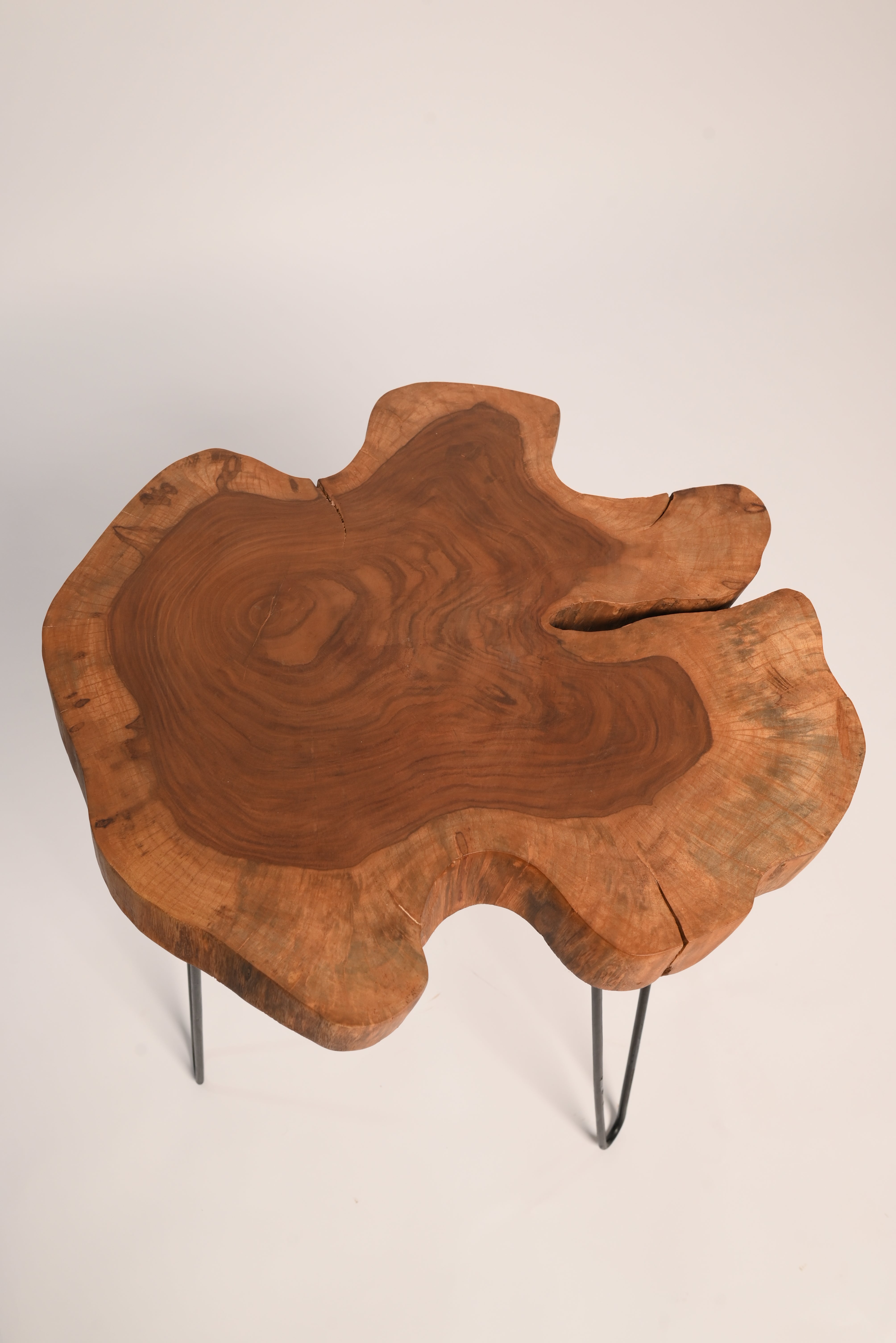 Live edge coffee table, full front view