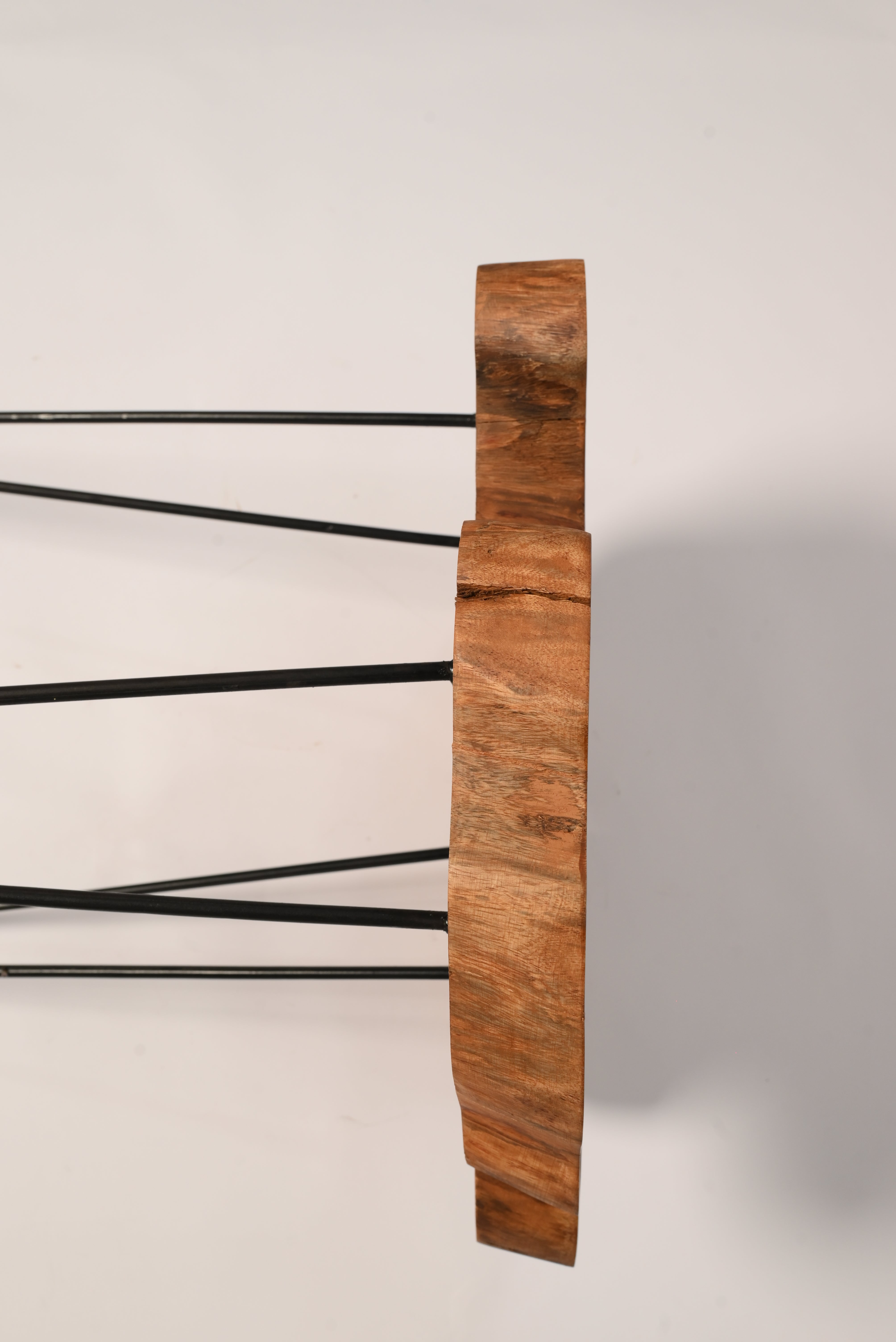 Live edge coffee table styled in a living room